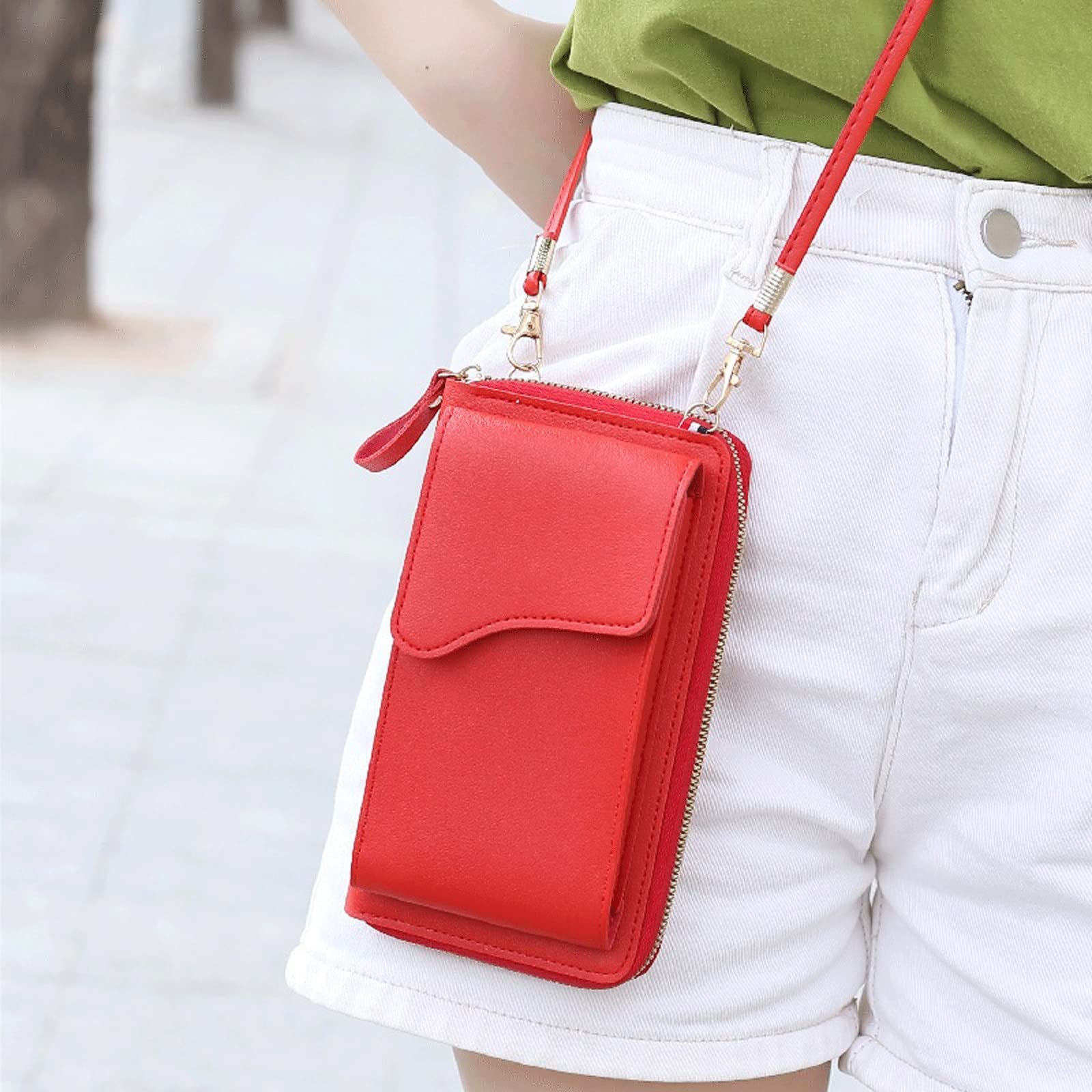Wristlet Wallet Zipper - Женская маленькая сумка-кроссбоди из искусственной кожи