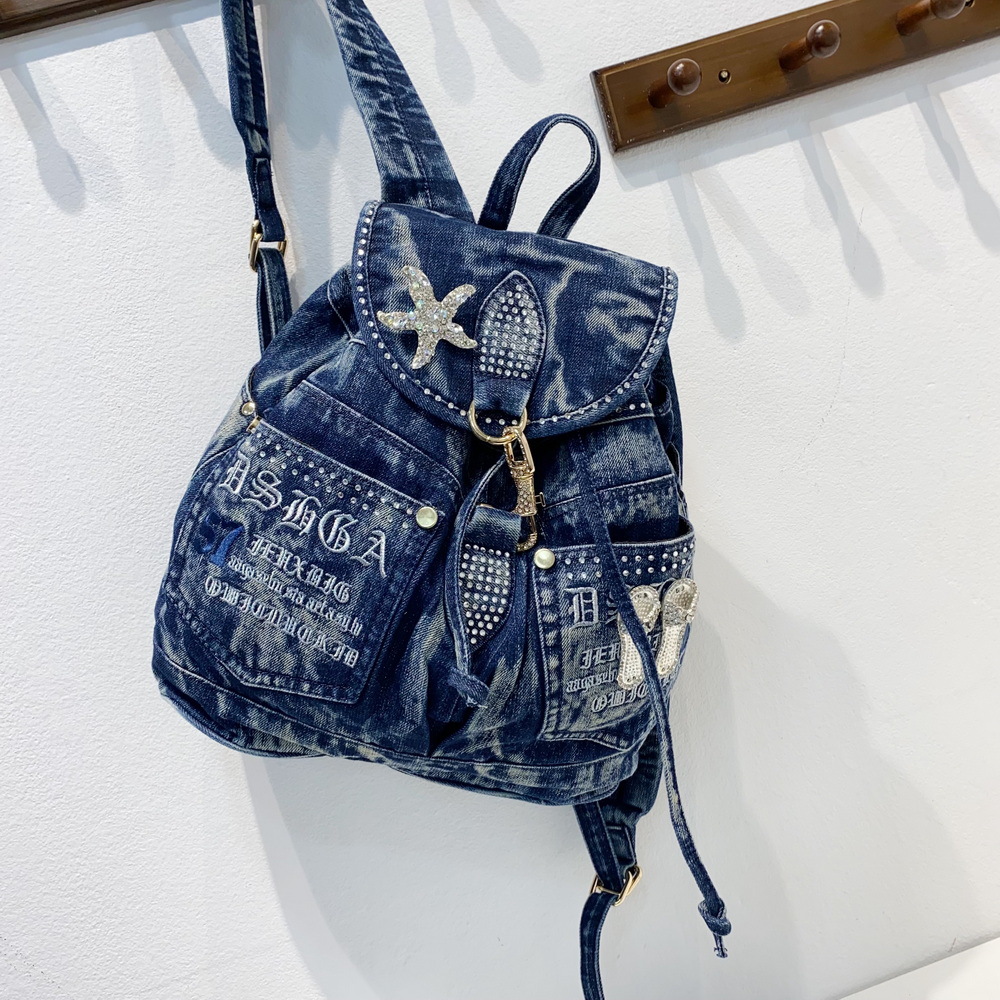 Luxury Bags Denim - iPinee Роскошный джинсовый женский рюкзак высокого