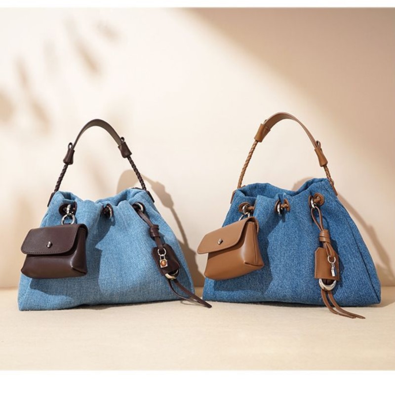 Luxury Bags Denim - JIAERDI High Street джинсовая сумка-мешок женский