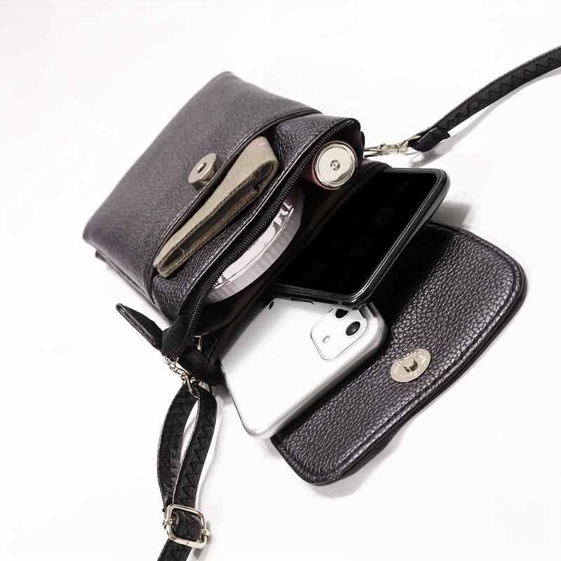 Wristlet Wallet Zipper - Женская кожаная сумка через плечо для