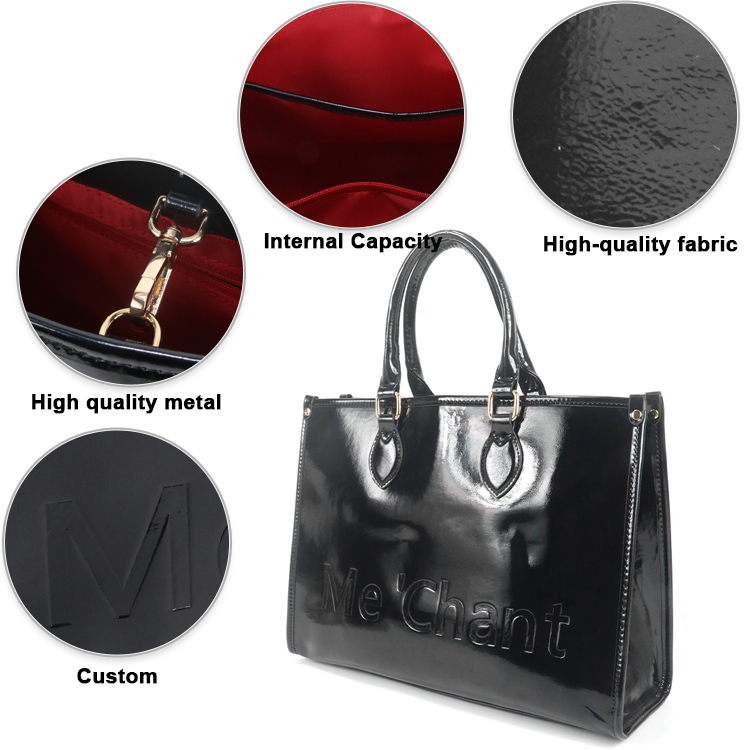 Женская черная глянцевая сумка – обзор и цена Structured Handbag Top Handle