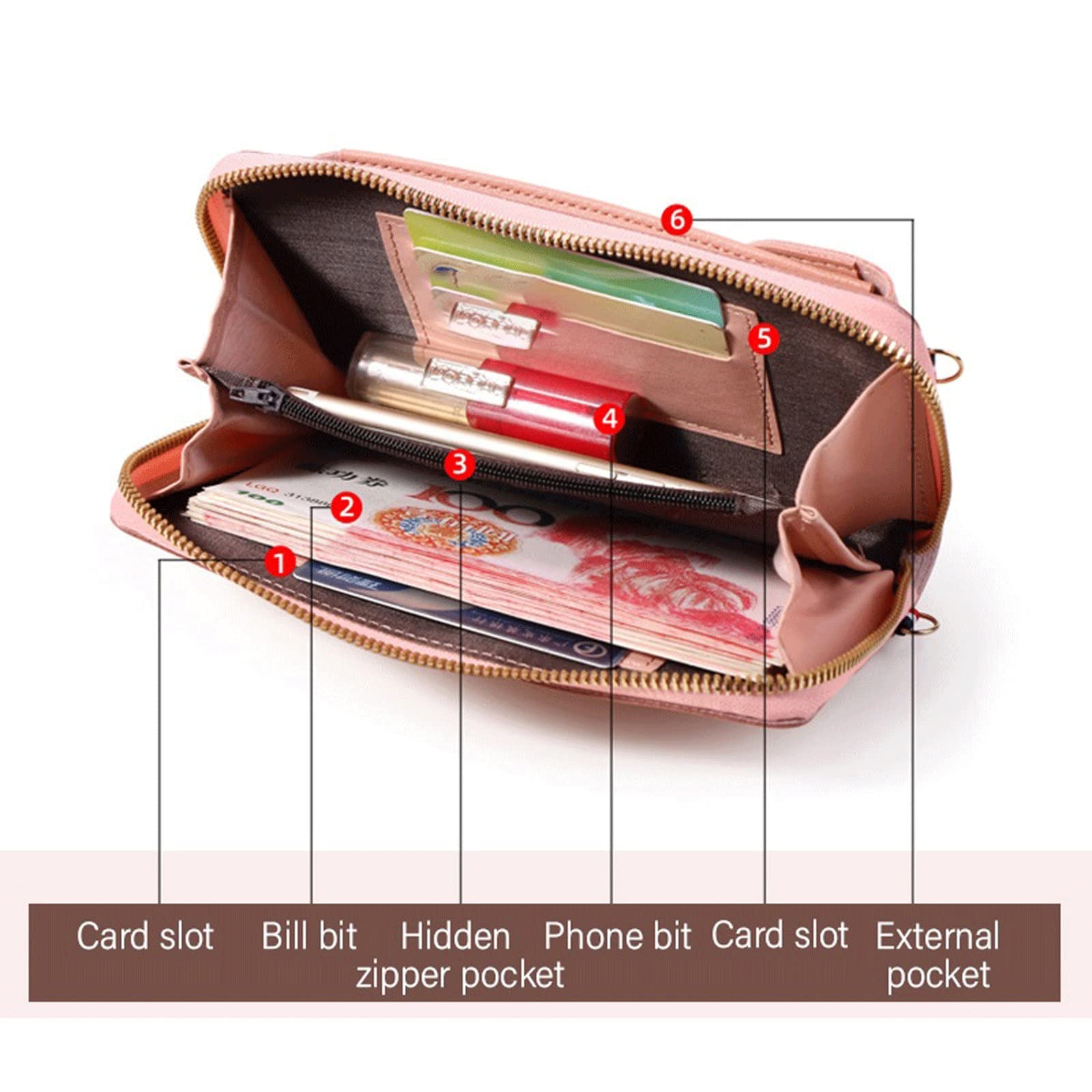 Женская маленькая сумка-кроссб – обзор и цена Wristlet Wallet Zipper