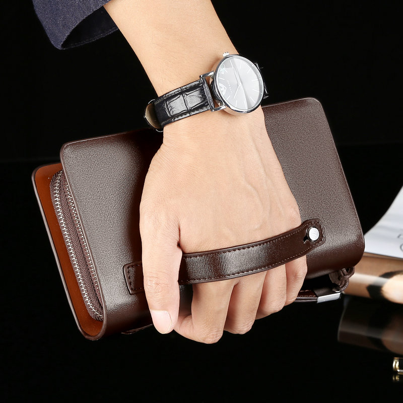 Модные мужские кошельки-клатчи – обзор и цена Wristlet Wallet Zipper