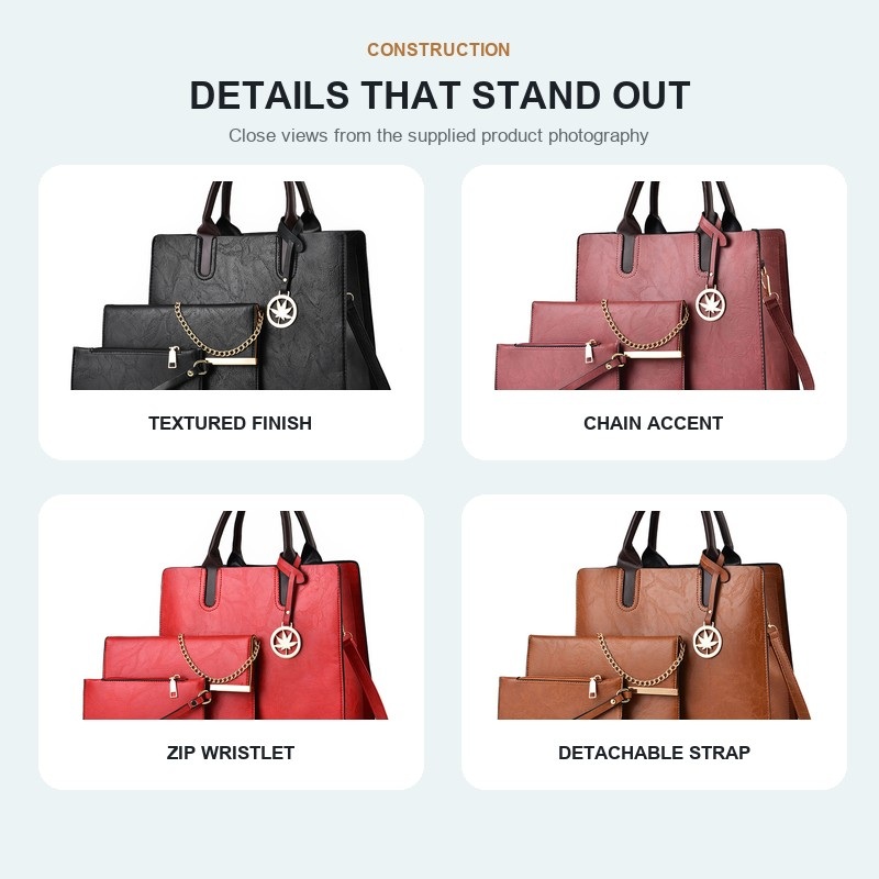 Женский комплект из 3 сумок: в – обзор и цена Structured Handbag Top Handle