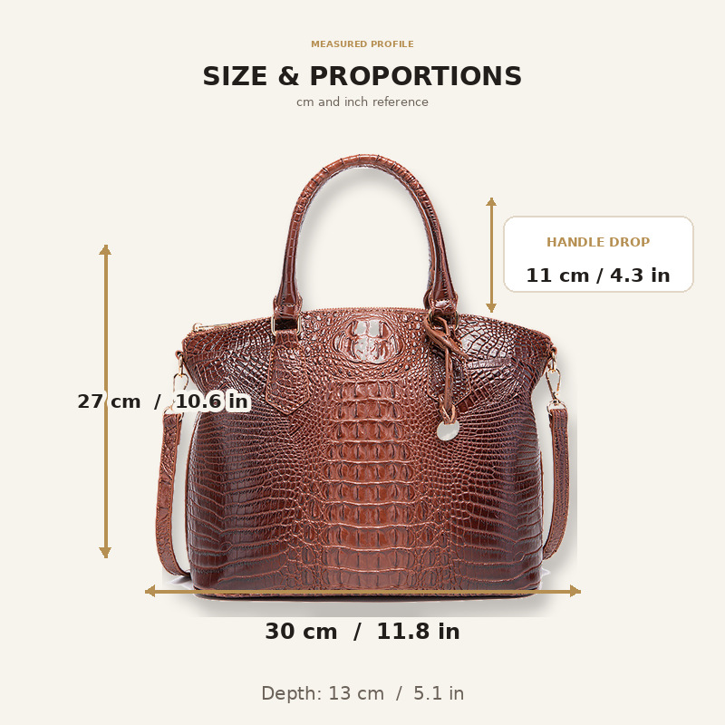 Женская винтажная сумка с крок – обзор и цена Structured Handbag Top Handle